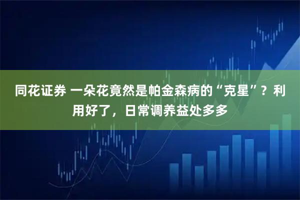 同花证券 一朵花竟然是帕金森病的“克星”？利用好了，日常调养益处多多